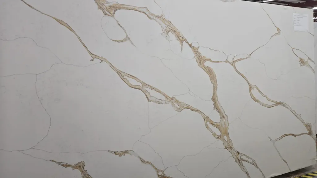 Golden Flow Quartz slab